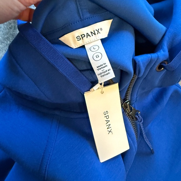 NWT Spanx Air Essentials Zip Hoodie - Cerulean Blue - Picture 3 of 4